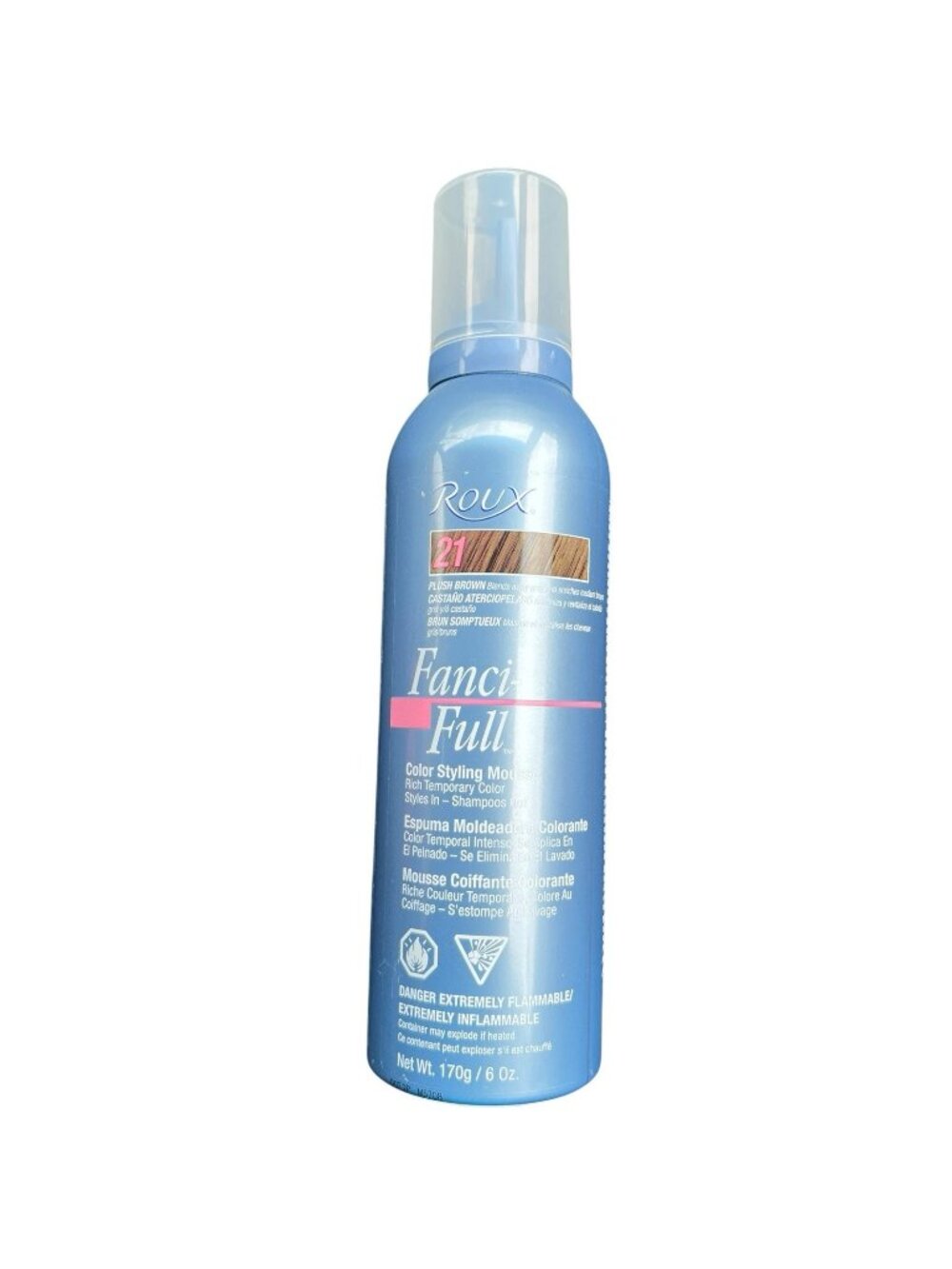 (1) Roux Fanci-Full Instant Color Styling Mousse 21 Plush Brown Hair 6oz, New